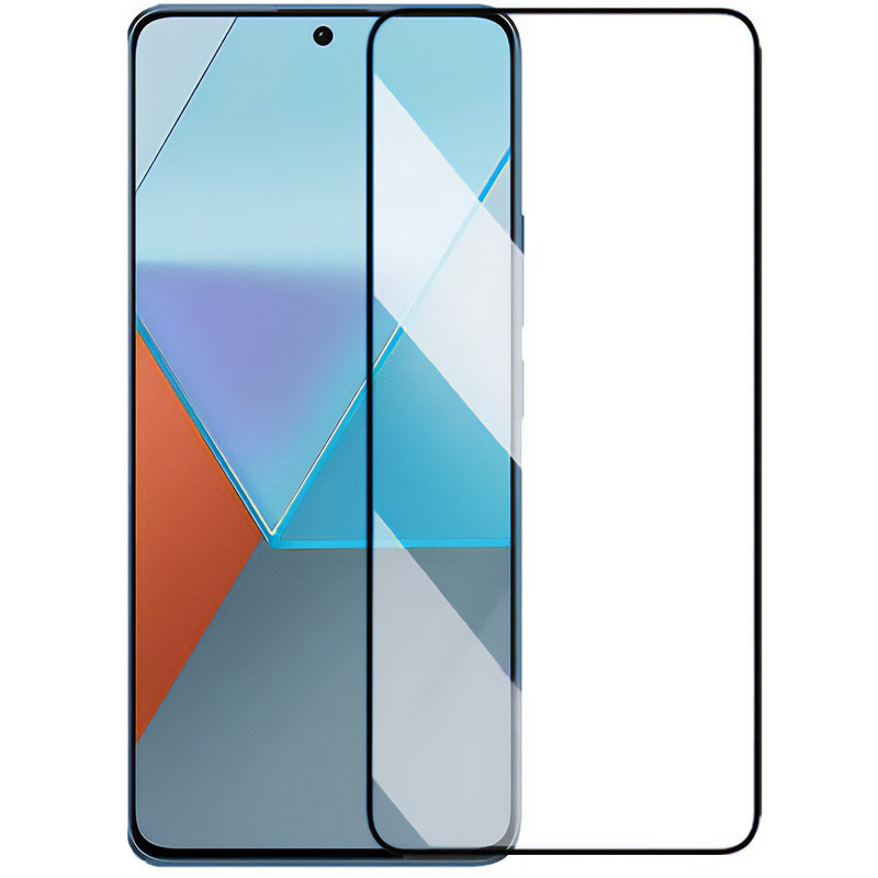 Захисне скло 2.5D CP + (full glue) на Xiaomi Redmi Note 13 5G / 13 Pro 4G/5G / Poco X6 (Чорний)