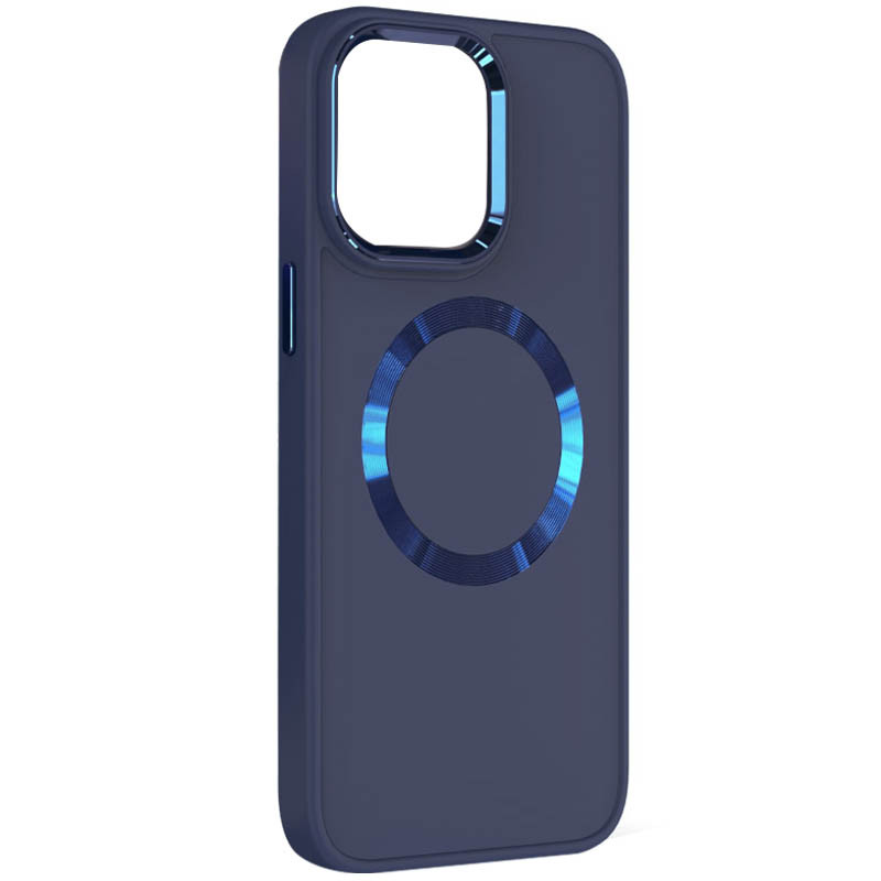 TPU чехол Bonbon Metal Style with Magnetic safe для Apple iPhone 15 (6.1") (Синий / Cosmos Blue)