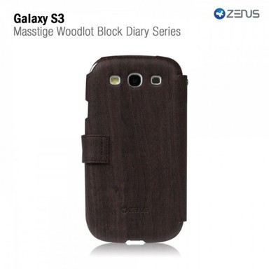 Фото Кожаный чехол Zenus Masstige Woodlot Block Diary Series для Samsung i9300 Galaxy S3 (Черный шоколад / Black choco) на vchehle.ua