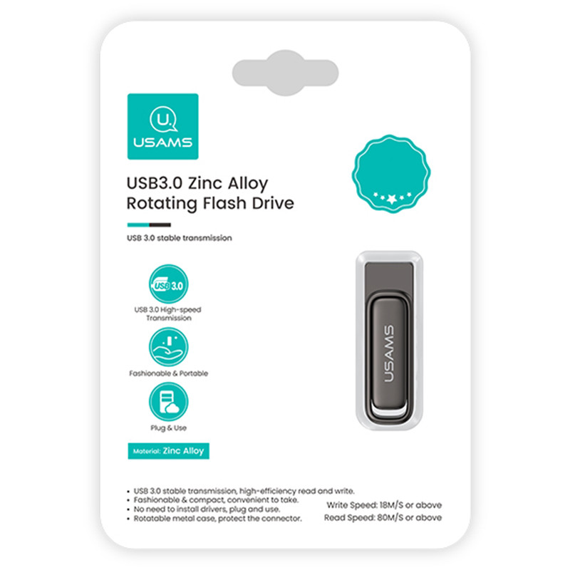 Заказать Флеш накопитель USAMS US-ZB338 USB3.0 Zinc Alloy Flash Drive 128Gb (Tarnish) на vchehle.ua