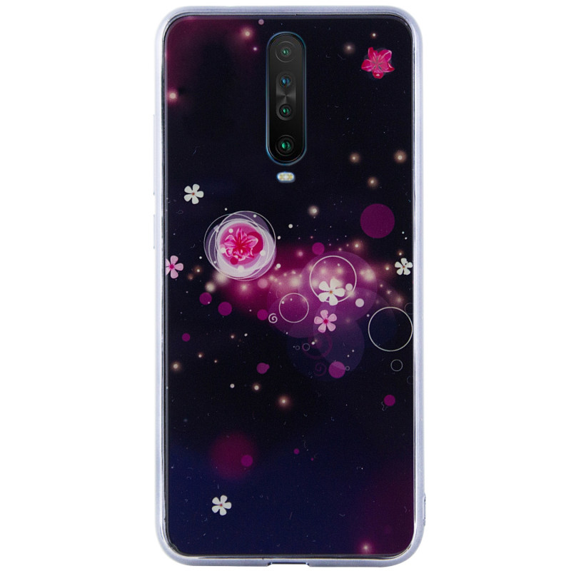 

TPU + Glass чохол Fantasy з глянцевими торцями на Xiaomi Redmi K30 / Poco X2 (Бульбашки і квіти) 871546