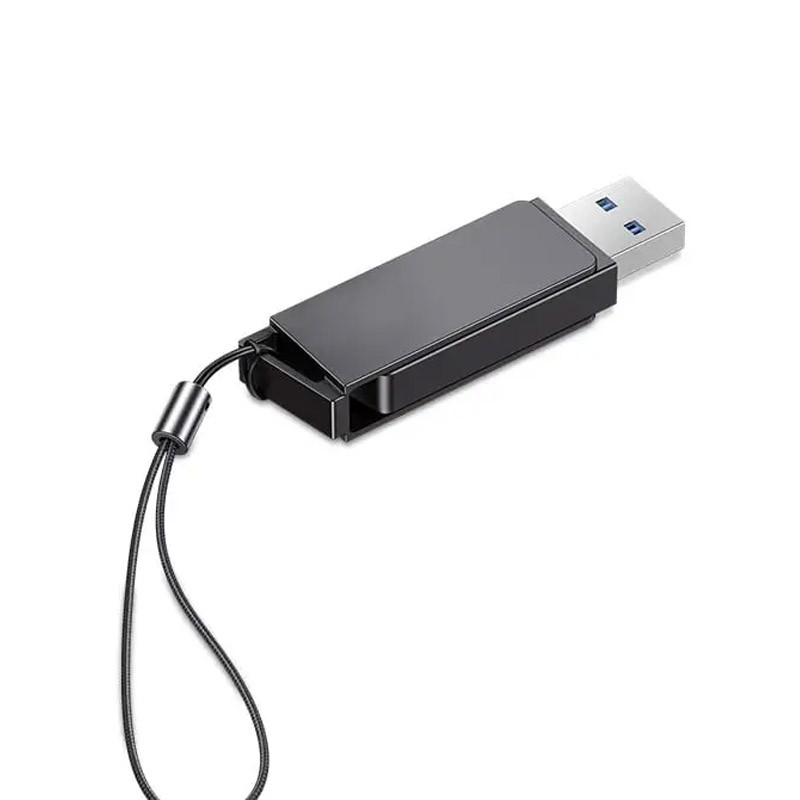 Фото Уцінка Флеш-накопичувач Usams US-ZB194 USB 3.0 Rotatable High Speed – 16GB (Розкрита упаковка / Iron-grey) на vchehle.ua