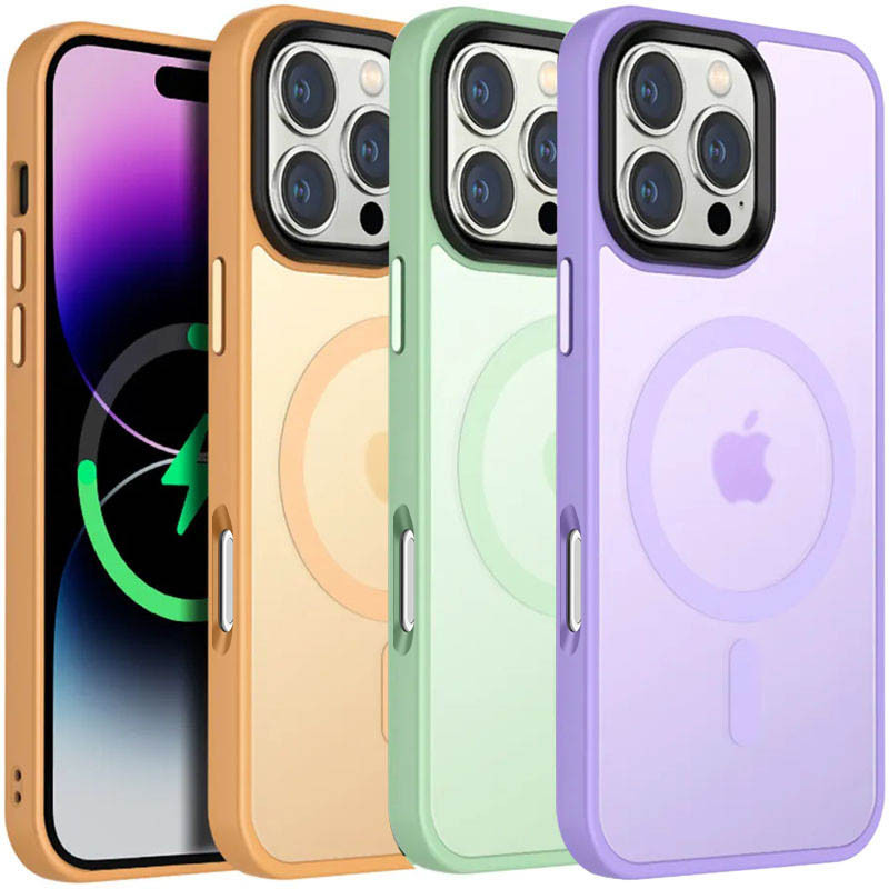 TPU+PC чехол Metal Buttons with  Magnetic Safe Colorful для Apple iPhone 16 Pro (6.3")