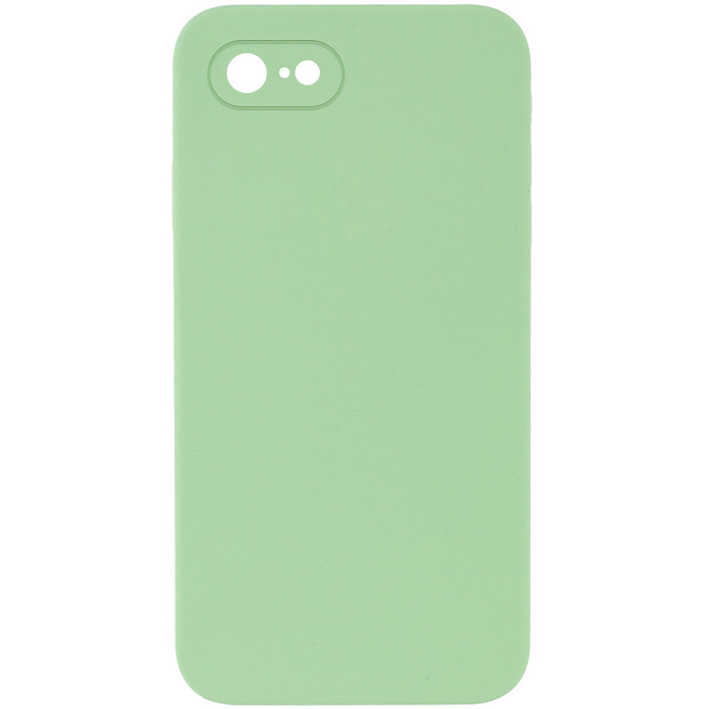 Silicone Case Square Full Camera Protective (AA) NOLOGO на Apple iPhone 7 / 8 / SE (2020) (4.7") (М'ятний / Mint)
