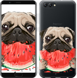 

Чехол Мопс и арбуз для Huawei Honor V10 / View 10 843855