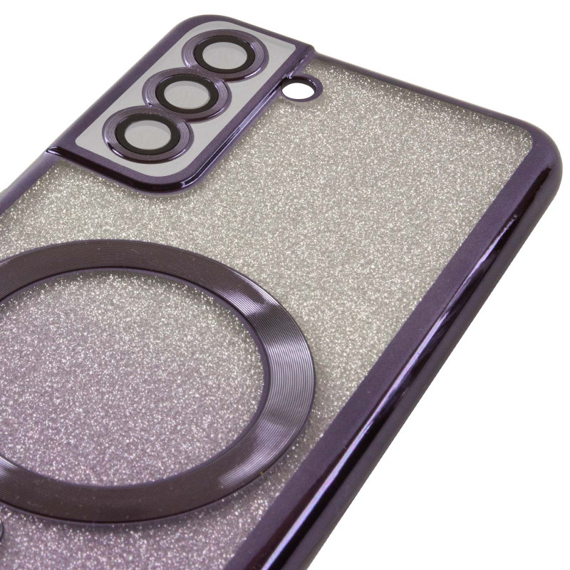 Фото TPU чохол Delight case with Magnetic Safe з захисними лінзами на камеру на Samsung Galaxy S21 (Фіолетовий / Deep Purple) в маназині vchehle.ua