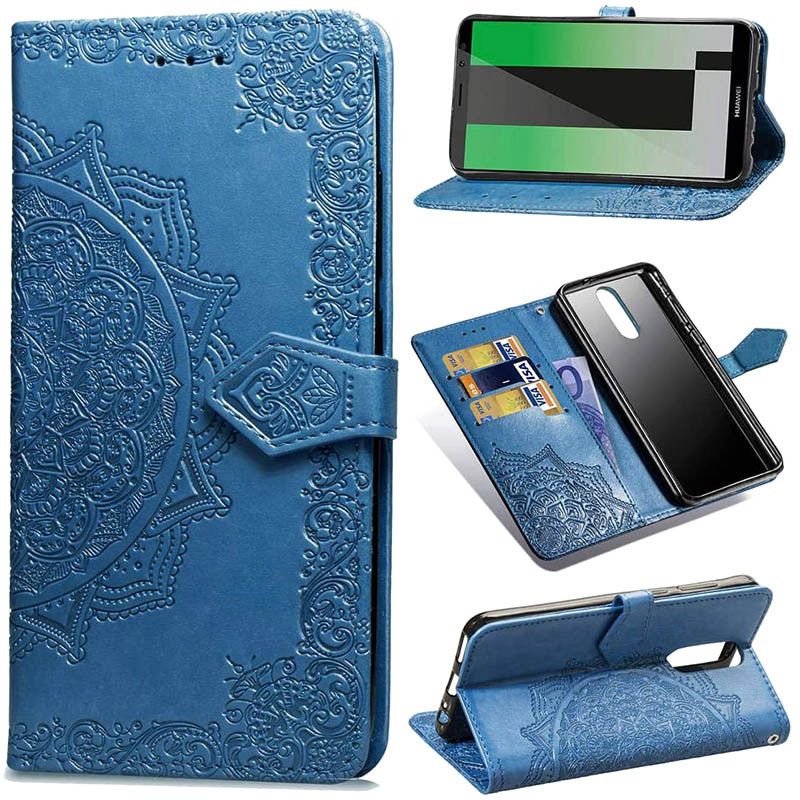 

Кожаный чехол (книжка) Art Case с визитницей для Huawei Mate 10 Lite (Синий) 870693