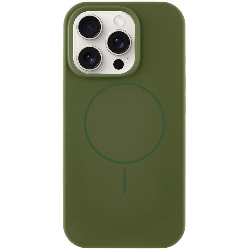 Чехол Silicone Case Full Protective (AA) NO LOGO with Magnetic Safe для Apple iPhone 14 Pro Max (6.7") (Зеленый / Cyprus Green)