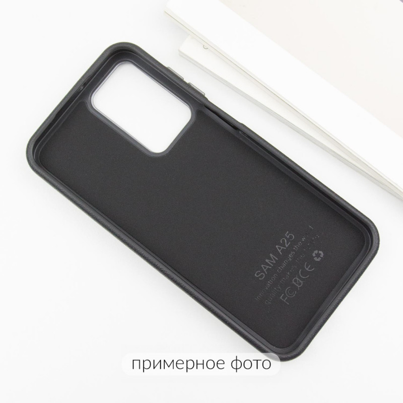 Шкіряний чохол Leather Case Metal Buttons на Xiaomi Redmi Note 13 4G (Black) в магазині vchehle.ua