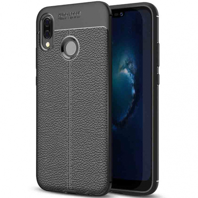 

TPU чехол фактурный (с имитацией кожи) для Huawei Y9 (2019) (Черный) 684446