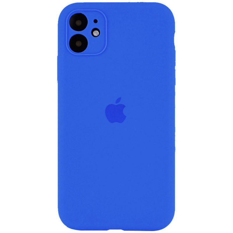 Чехол Silicone Case Full Camera Protective (AA) для Apple iPhone 12 (6.1") (Синий / Capri Blue)