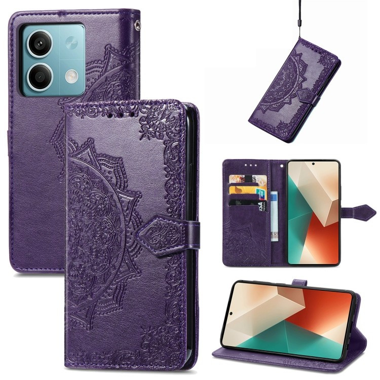 Шкіряний чохол-книжка Art Case з візитницею на Xiaomi Poco X6 / Note 13 Pro 5G (Фіолетовий) в магазині vchehle.ua