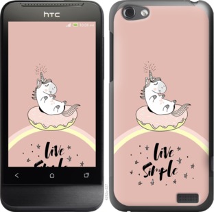

Чехол Единорожка в пончике для HTC One V t320e 719246