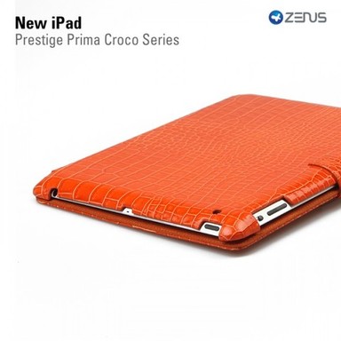 Фото Шкіряний чохол Zenus Presitge Prima Croco Series на Apple IPAD 3/2 (Помаранчевий) в маназині vchehle.ua