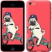 Чехол Мопс на велосипеде для iPhone 5c