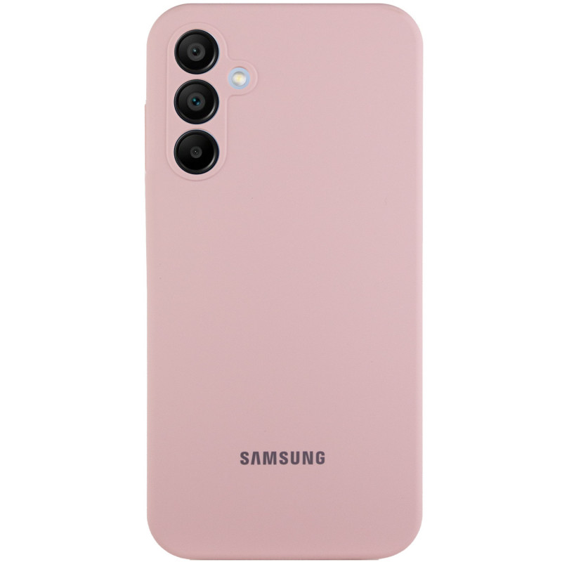 Чехол Silicone Cover Lakshmi Full Camera (AAA) with Logo для Samsung Galaxy A36 (Розовый / Pink Sand)