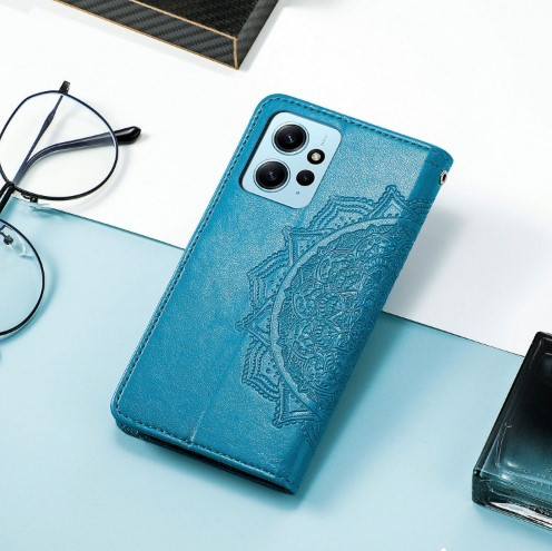 Купити Шкіряний чохол (книжка) Art Case з візитницею на Xiaomi Redmi Note 12 4G (Синій) на vchehle.ua