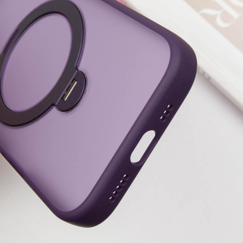 Замовити TPU+PC чохол Metal Buttons with Magnetic Safe Colorful HQ Ring для Apple iPhone 15 Pro (6.1") (Purple) на vchehle.ua