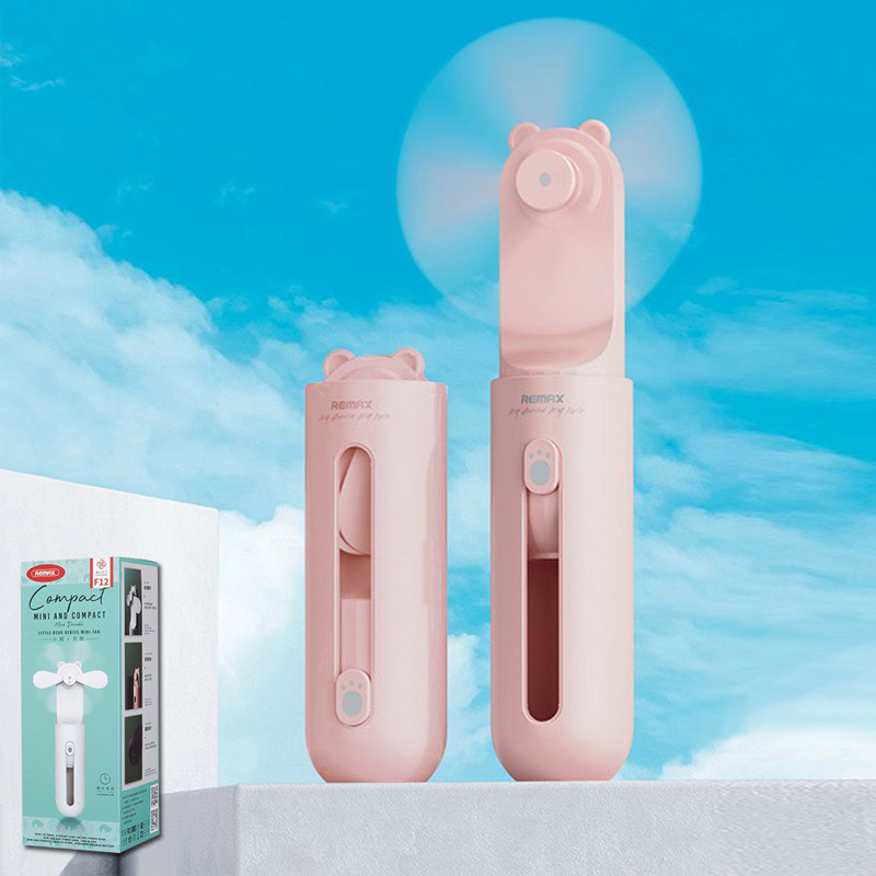 Купить Уценка Вентилятор Remax F12 Little Bear Series Mini (Поврежденная упаковка / Pink) на vchehle.ua