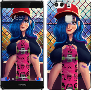 

Чехол Прикольная девочка со скейтбордом для Huawei P9 Plus 618390
