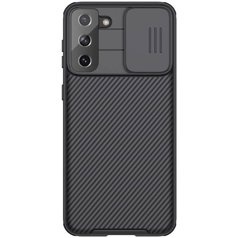 Карбоновая накладка Nillkin Camshield (шторка на камеру) для Samsung Galaxy S21+ (Черный / Black)