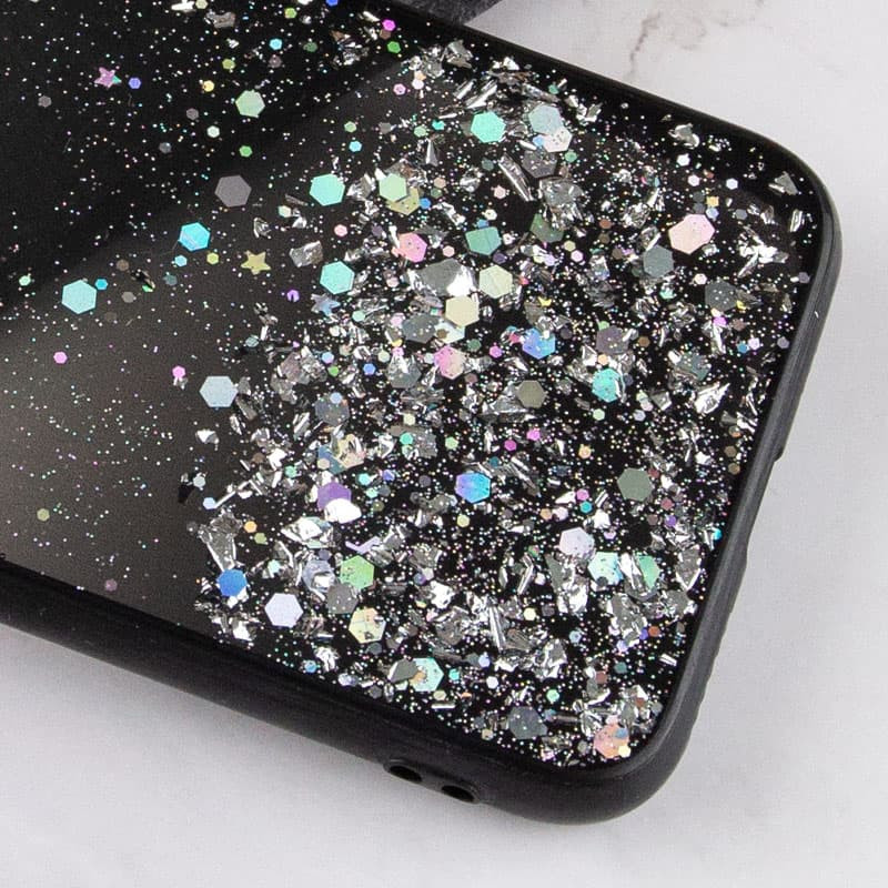 Фото TPU чехол Spangle star с защитой камеры для Apple iPhone X / XS (5.8") (Черный) в магазине vchehle.ua