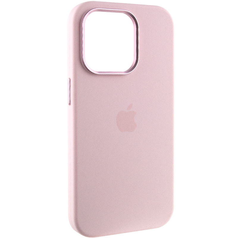 Чехол Silicone Case Metal Buttons (AA) для Apple iPhone 14 Pro (6.1") (Розовый / Chalk Pink)