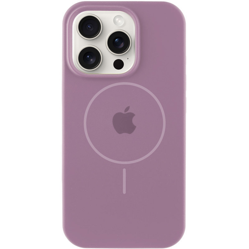 Чехол Silicone Case Full Protective (AA) with Magnetic Safe для Apple iPhone 14 Pro (6.1") (Лиловый / Lilac Pride)