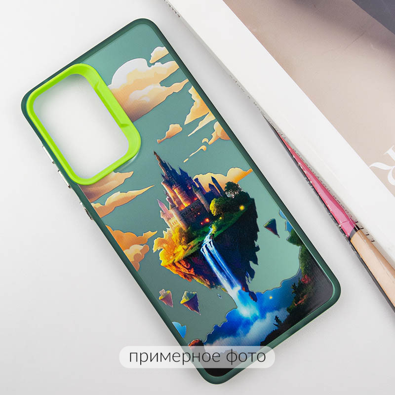 Фото TPU+PC чехол TakiTaki Fantasy magic glow для Apple iPhone 15 Pro (6.1") (Sky castle - Green) на vchehle.ua