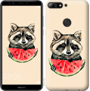 Чохол Єнотик з кавуном для Huawei Y7 Prime (2018)