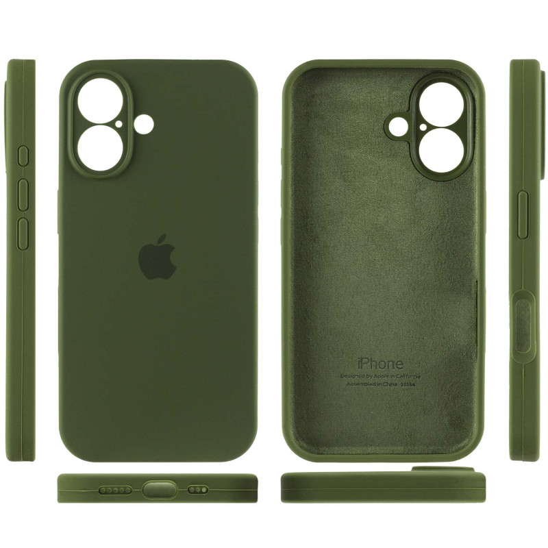 Чехол Silicone Case Full Camera Protective (AA) для Apple iPhone 16 Plus (6.7") (Зеленый / Dark Olive) в магазине vchehle.ua