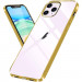 Уценка Прозрачный силиконовый чехол с глянцевой окантовкой для Apple iPhone 12 Pro Max (6.7") (Царапина / Золотой)