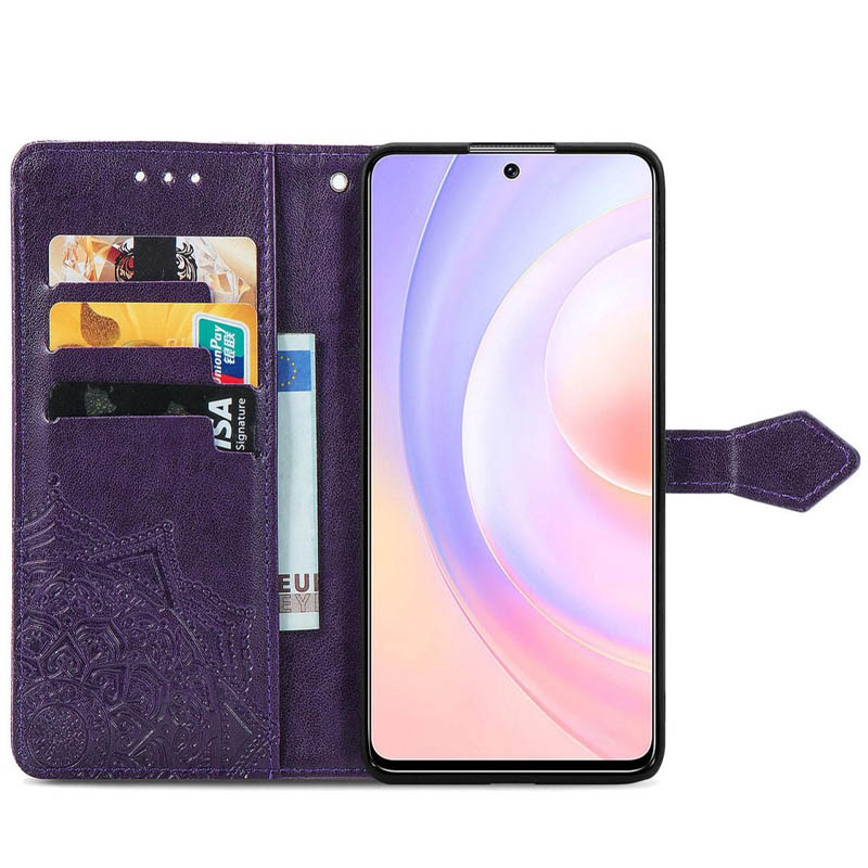 Купить Кожаный чехол-книжка Art Case с визитницей для Samsung Galaxy M33 5G (Фиолетовый) на vchehle.ua