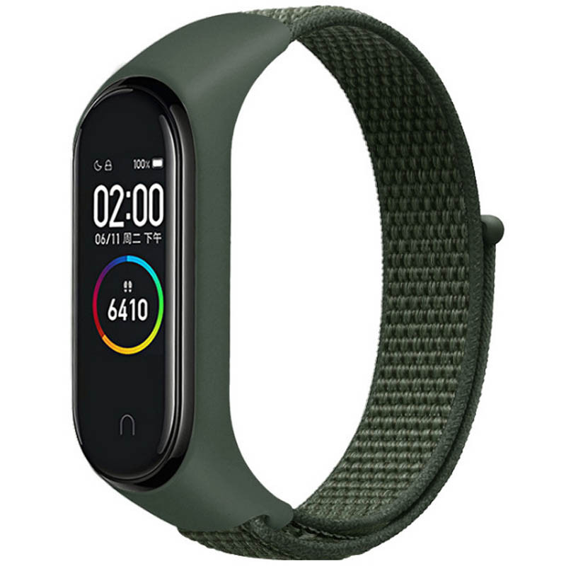 Ремешок Nylon New для Xiaomi Mi Band 3/4/5/6/7 (Green)