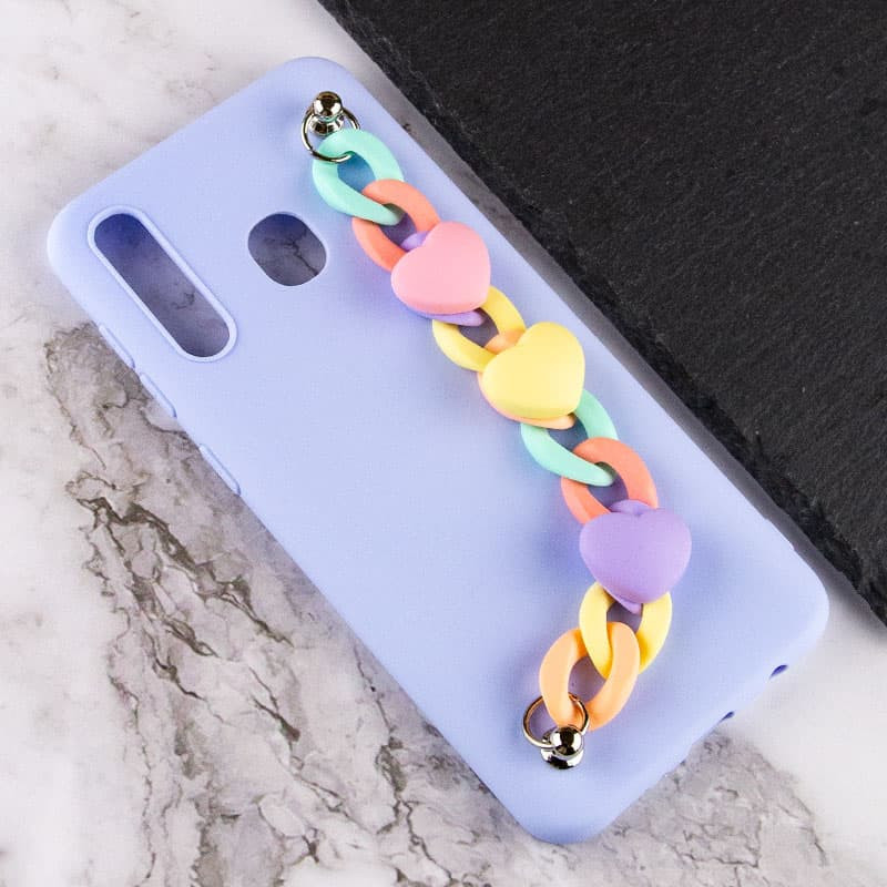 Фото Чехол Chained Heart c подвесной цепочкой для Samsung Galaxy A20 / A30 (Lilac Blue) в магазине vchehle.ua