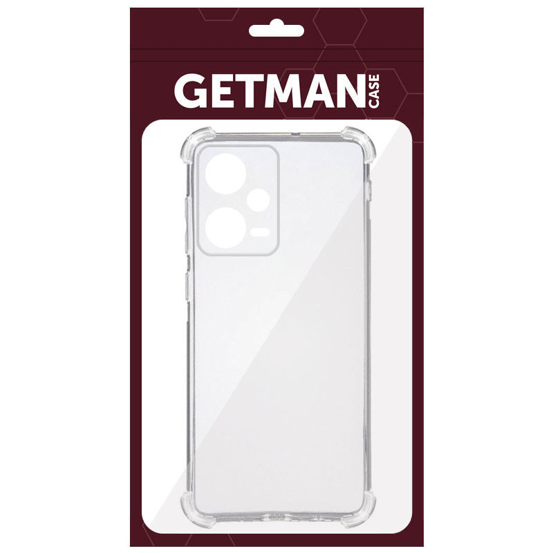 Фото TPU чохол GETMAN Ease logo посилені кути Full Camera на Xiaomi Poco X5 5G / Redmi Note 12 5G (Прозорий (прозорий)) в маназині vchehle.ua