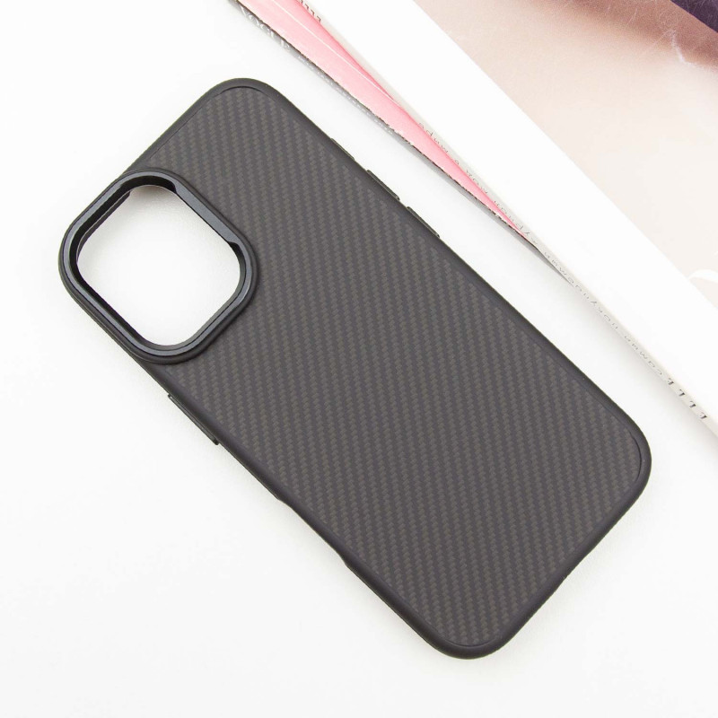 Фото Чохол TPU+PC Carbon with Magnetic safe на Apple iPhone 16 Plus (6.7") (Black) на vchehle.ua