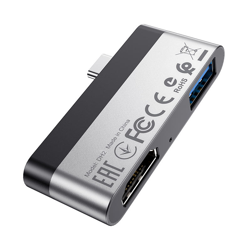 Переходник Borofone DH2 Type-C to HDMI+USB3.0 (Серебряный / Черный) в магазине vchehle.ua