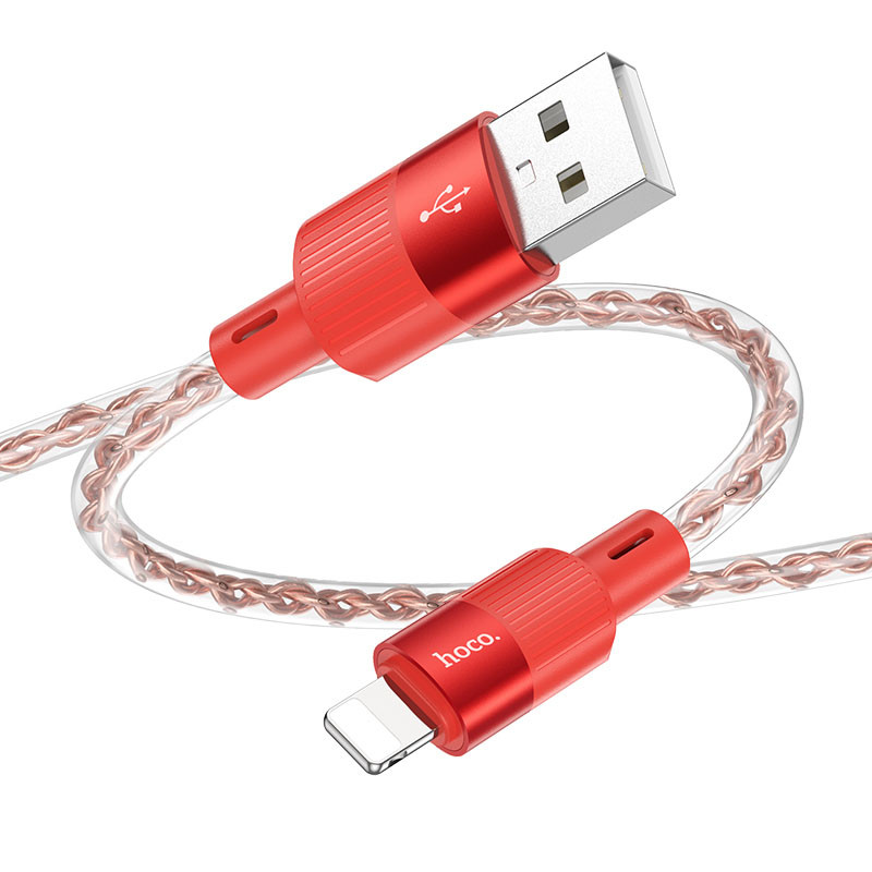 Фото Дата кабель Hoco X99 Crystal Junction USB to Lightning (1m) (Red) в магазине vchehle.ua