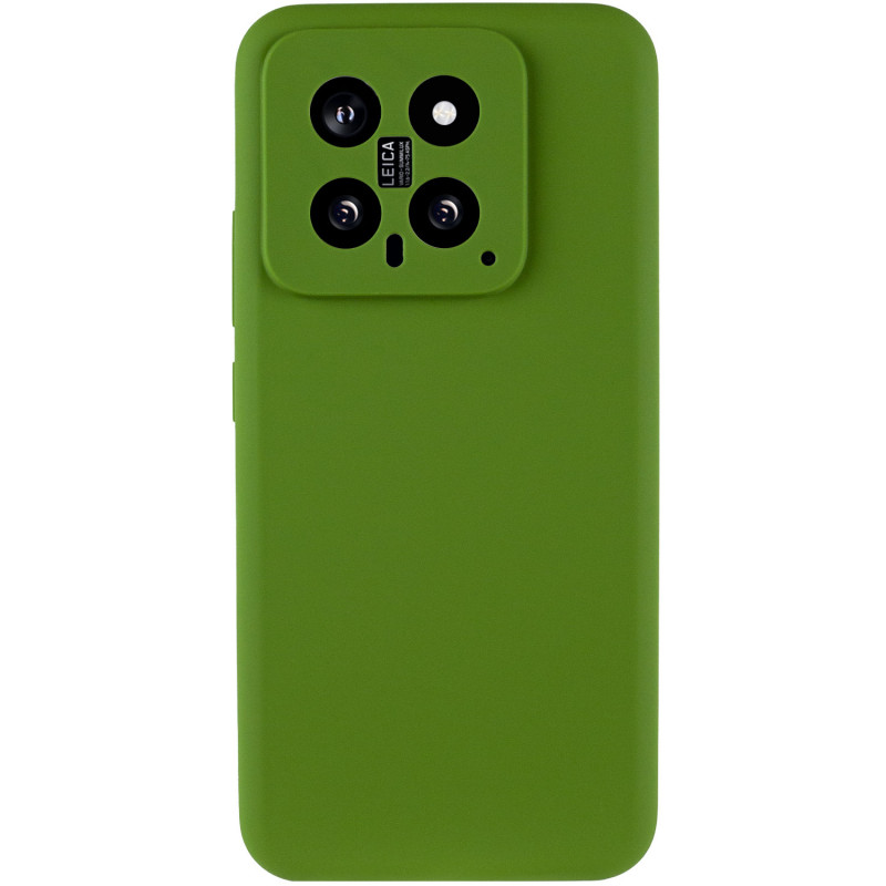 Фото Чехол Silicone Cover Lakshmi Full Camera (AA) для Xiaomi 14 (Зеленый / Dark green) на vchehle.ua