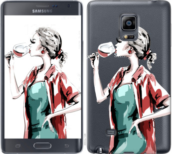 

Чехол Девушка с бокалом для Samsung Note Edge SM-N915 841371