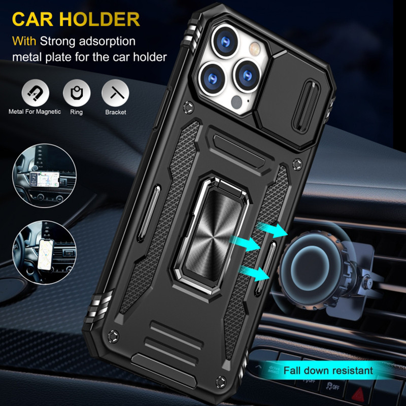 Заказать Ударопрочный чехол Camshield Army Ring для Apple iPhone 13 Pro Max (6.7") (Черный / Black) на vchehle.ua