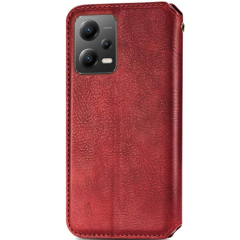 Фото Шкіряний чохол книжка GETMAN Cubic (PU) на Xiaomi Poco X5 5G / Redmi Note 12 5G (Червоний) на vchehle.ua