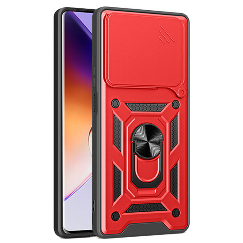 Фото Ударостійкий чохол Camshield Serge Ring на Xiaomi Poco M7 Pro 5G (Червоний) в маназині vchehle.ua