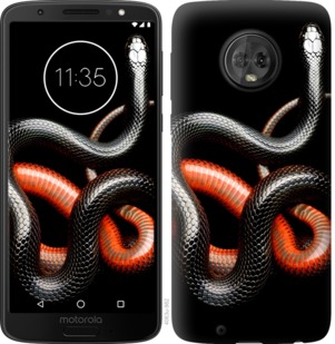 

Чехол Красно-черная змея на черном фоне для Motorola Moto G6 765254