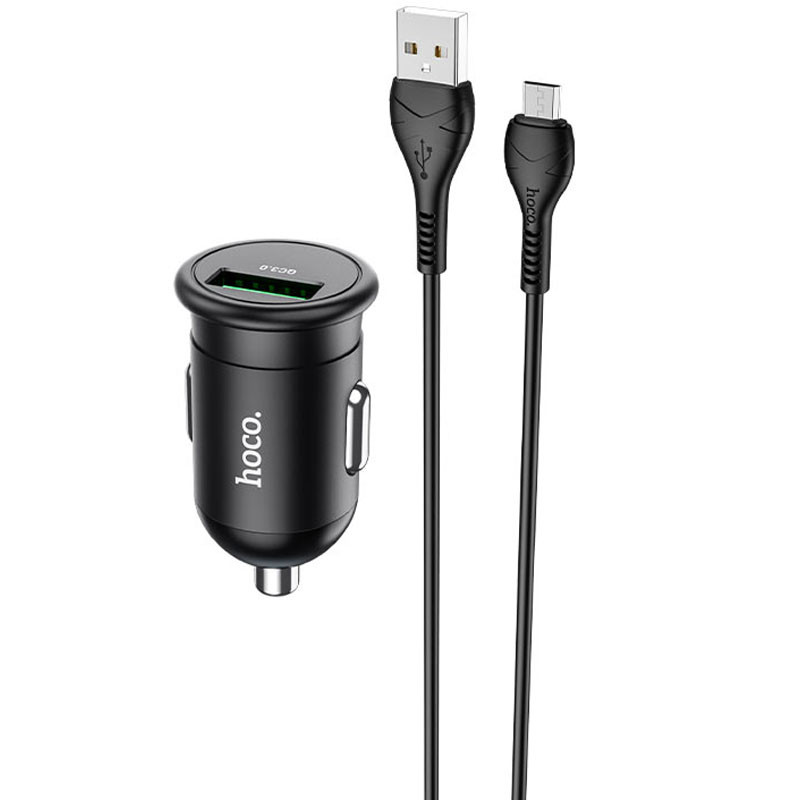 АЗП Hoco Z43 QC3.0 (1USB/18W) + MicroUSB (Чорний)