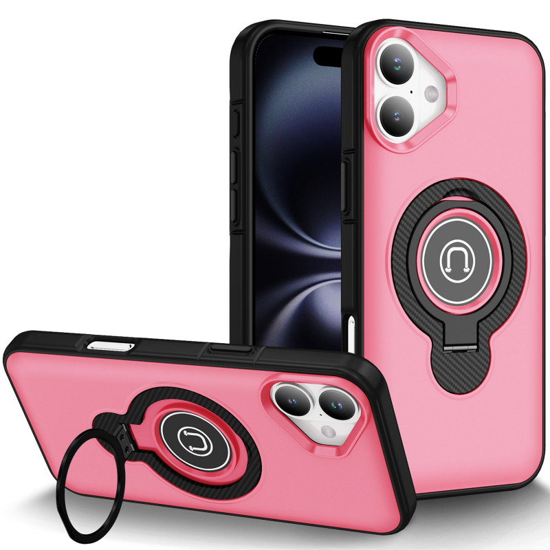 TPU+Textured PC Magnet для Apple iPhone 16 (6.1") (Pink)