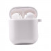 Силиконовый футляр с микрофиброй для наушников Airpods 1/2 (Белый / White)