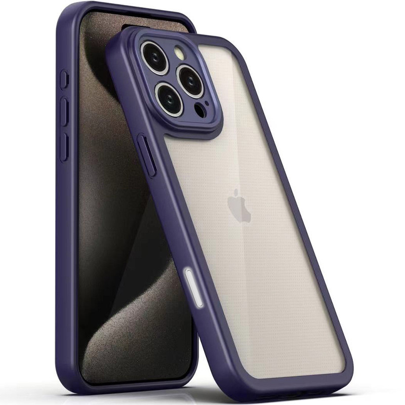 TPU чехол Transparent + Colour 1,5mm для Apple iPhone 16 Pro Max (6.9") (Purple)