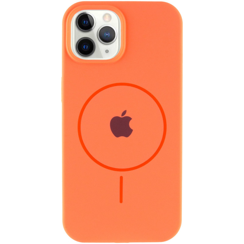 Фото Чехол Silicone Case Full Protective (AA) with Magnetic Safe для Apple iPhone 11 Pro Max (6.5") (Оранжевый / Papaya) на vchehle.ua